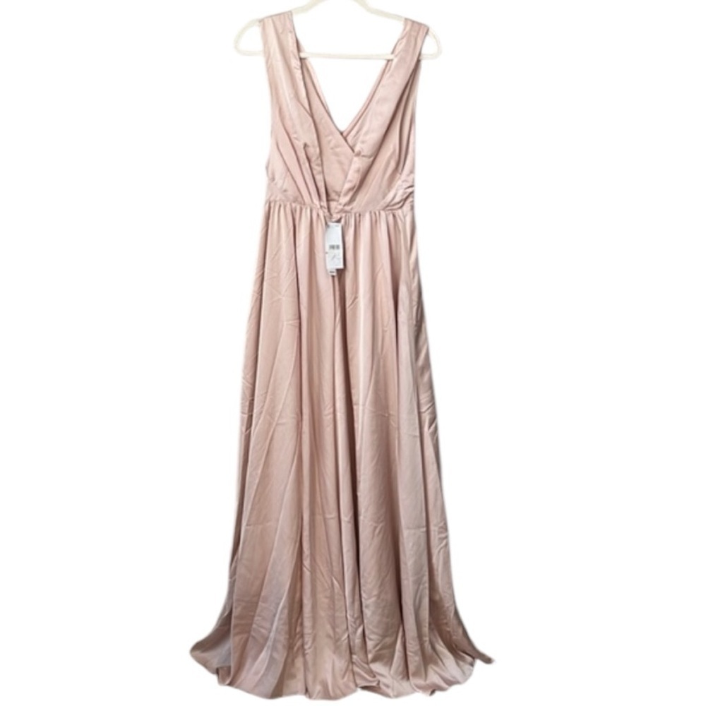 ASOS Edition Satin V Neck Sleeveless Bridesmaid Maxi Dress Size 6 - Picture 2 of 10